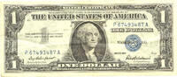 USA 1 Dollar Silber Zertifikat, Blaues Siegel, Mottospruch, R.B. Anderson, P/A, Washington -