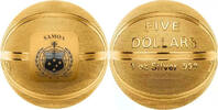 Samoa 5 Dollar Basketball Spherical Coin, Signature Johann Heeren, 1 oz, Feinsilber -
