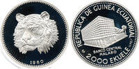 Guinea 2000 Ekuele Zentralbank Malabo, Tiger, Balerna -