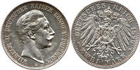 Deutsches Kaiserreich / Preussen 2 Mark Kaiser Wilhelm II, Auflage nur 1.772.000 Stk. -