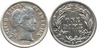USA 1 Dime Barber, San Francisco, Vereinigte Staaten von Amerika, Selten in diesem Zustand! -