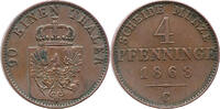 Preußen 4 Pfenninge Friedrich Wilhelm I, 1816 - 1864, Scheide Münze, 90 einen Thaler -