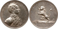 Medaille 1718 Schweden Karl XII, Tod bei der Belagerung von Fredriksten, Johann Carl Hedlinger, RRR Vz+