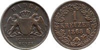 Baden 1 Kreuzer Friedrich I., 1856 - 1907, Scheidemünze, Karlsruhe -