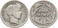 USA 1 Dime Barber Dime, Liberty, ONE DIME, Philadelphia, United States Mint -