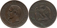 Frankreich 10 Centimes Napoleon III., 1852 - 1870, Strasbourg, Anker und Insekt, Désiré-Albert Barre -
