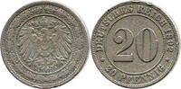 Deutschland 20 Pfennig Wilhelm II., 1888 - 1918, Typ 2, kleiner Schild, Berlin -