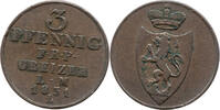 Fürstentum Reuß-Greiz 3 Pfennig Reuss älterer Linie zu Obergreiz, Heinrich XIX. 1817-1836. -