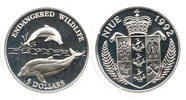 Niue 5 Dollar Elizabeth II., 1952 - 2022, Endangered Wildlife, Delfine -