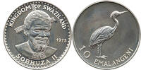Eswatini 10 Emalangeni Sobhuza II., 1968 - 1982, Königreich Swaziland, Reiher -