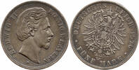 Bayern 5 Mark 1876 D Ludwig II., K&ouml;nig von Bayern, 1864 - 1886, K&ouml;nigrei... 190.77 US$  +  230.09 US$ shipping