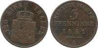 Preussen 3 Pfenninge Friedrich Wilhelm IV, Scheidemünze, 120 einen Thaler, Berlin -