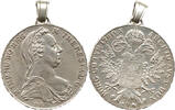 Österreich 1 Taler Maria Theresia, Nachprägung, Maria Theresien Taler, mit Henkel -
