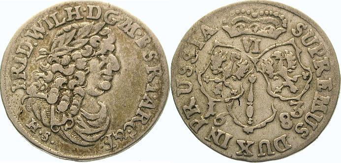 専用ページ　1590、1595、1596、1611、1618、1620、1624 Brandenburg-Preußen 6 Gröscher 1 1683 HS Friedrich Wilhelm 1640