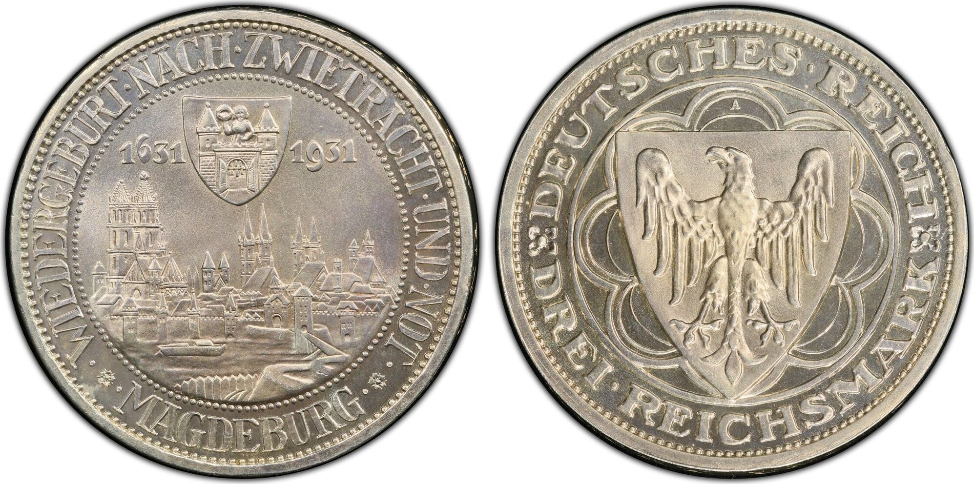 ドイツ 1931 PCGS MS66 マクデブルク 300周年 3R銀貨 - コレクション