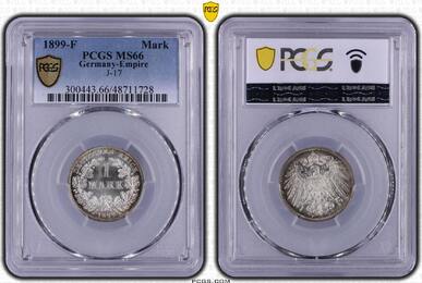 Kleinmünzen 1 Mark 1899 F PCGS MS66
