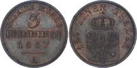 Brandenburg-Preußen Cu 3 Pfennig Wilhelm I. 1861-1888. -