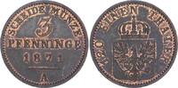 Brandenburg-Preußen Cu 3 Pfennig Wilhelm I. 1861-1888. -