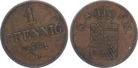 Sachsen-Albertinische Linie Cu Pfennig Johann 1854-1873. -