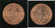 Brandenburg-Preußen Cu 3 Pfennig Wilhelm I. 1861-1888. -