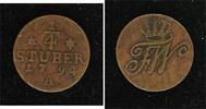 Brandenburg-Preußen Cu 1/4 Stüber 1 Friedrich Wilhelm II. 1786-1797. -