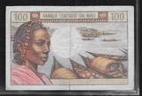 MALI 100 Francs (1972) Alphabet: Y.14 . Banque de France Nummerierung . Numérotation BdF . Gutes schön(Spalt um 6Uhr)