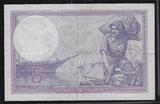 FRANCE . 5 Francs 03/12/1917 Femme casquée. Frau mit Helm.Violet. Alphabet: T.15  . Sehr schön(gepreßt)