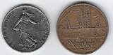 FRANCE . 10 Francs et 1 Franc 1985 La FRANCE de, von MATHIEU, Rand, tranche B.SEMEUSE. SÄERIN. De, von O.ROTY.*** VF-