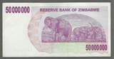 ZIMBABWE. 50 Mio. Dollars. 02/04/2008. Serie: AN . VF+ .