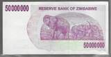 ZIMBABWE. 50 Mio. Dollars. 02/04/2008. Serie: AN . VF / vorzuglich.