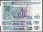 PERÚ/PÉROU. 10 Intis. 26/06/1987. 3NOTES. Serie: A/M, A/P, A/Q . Fast NEU. AU-55.
