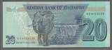 ZIMBABWE. 20 Dollars. 2020. Serie: AP . Fast NEU. AU-55.
