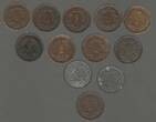 SVIZRA, SVIZZERA, SUISSE, SCHWEIZ. 1 Rappen *** 11 Monnaies plus 1 . Von schön bis VF+.