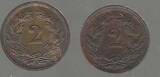 SVIZRA, SVIZZERA, SUISSE, SCHWEIZ. 2 Rappen. 1910, 1926. 2 MÜNZE. 2 MONNAIES . Sehr schön und aEF.