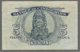 NOUVELLES HÉBRIDES/FRANCE LIBRE. 5 Francs. (type 1944) Serie: N . Banque de l