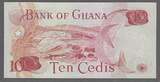 GHANA. 10 Cedis. 02/01/1978. Alter Mann raucht Pfeife. Vieil Homme à la pipe. Serie: Z/1 . Fast NEU. AU-55.
