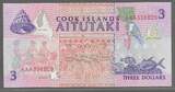 COOK ISLANDS. 3 Dollars. (1992) Serie: AAA . Fast NEU. AU-55.