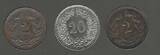 HELVETIA/SUISSE . 2 Rappen 2x, 20 Rappen 1898, 1903, 2007. 20 Rappen mit präge fehler*. 20 rappen avec faute de frappe * . VF / aEF.