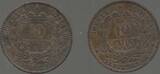 France. 10 Centimes. 1874 A et 1884 A. Zweite Republik. Deuxième République. CÉRÈS.  Deux monnaies. Zwei Münze . Fast Vorzüglich. VF+.