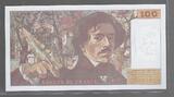 FRANCE 100 FRANCS 1994 DELACROIX(442-1 & 442-2) Alphabet: P.266***PAPIER RAINURÉ*** Fast NEU / AU-55