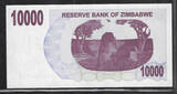 ZIMBABWE. 10000 Dollars 1.8.2006. Ohne Abstand. Sans espace . Serie: AA, N° 0003502 . EF (Kl. Fleck)