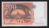 FRANCE 200 Francs 1996 Eiffel alphabet L028 fast NEU