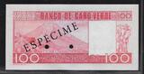 CABO VERDE 100 Escudos 20.1.1977 "Série B/2 000000 ESPÉCIMEN, SPECIMEN" fast NEU