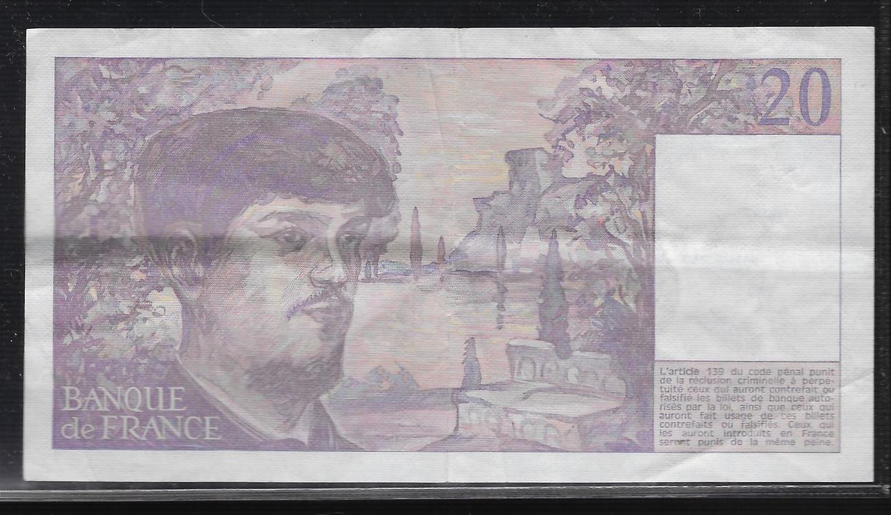 Купюра с Дебюсси. Французская банкнота с изображением Дебюсси. Французская купюра с Клодом Дебюсси. French 20