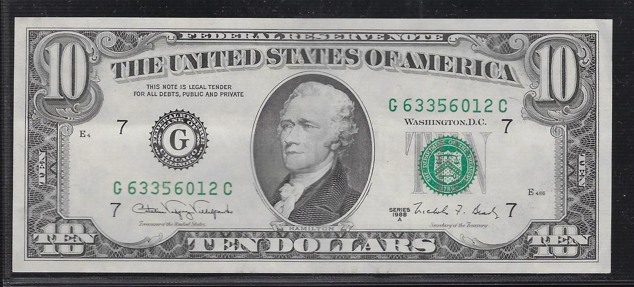 USA 10 Dollars 1988 Alexander Hamilton Fast vorzüglich MA-Shops - Main Image