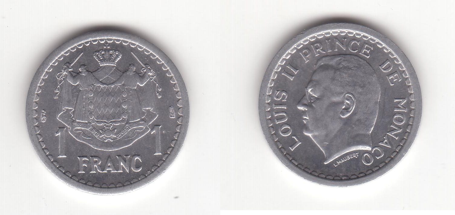 1 Franc ND 1943 MONACO LOUIS II Prince de Monaco 1 Francs VORZ-UNC | MA-Shops