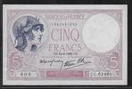 FRANCE . 5 Francs VIOLET. Alphabet: G.62460 . -