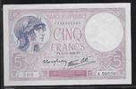 FRANCE . 5 Francs VIOLET. Alphabet: A.59559 . -