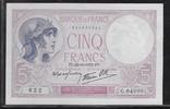 FRANCE . 5 Francs VIOLET. Alphabet: G.64999 . -