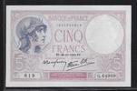 FRANCE . 5 Francs VIOLET. Alphabet: G.64999 . -